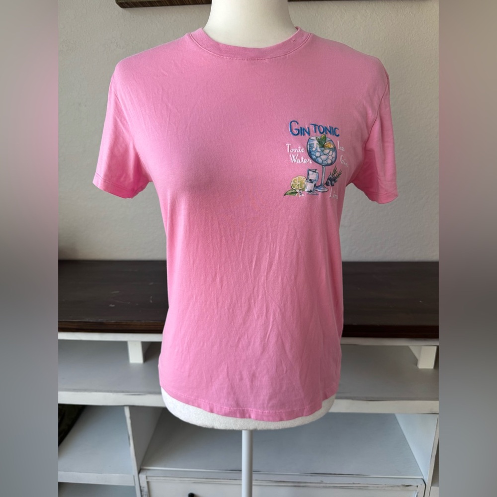 MC2 Saint Barth Emilie Graphic T-shirt Gin Tonic Embroidered Women's Size XS G